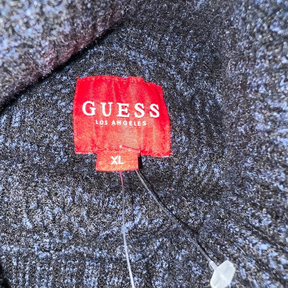 NWT GUESS Men's Ron Turtleneck Knit Sweater Size XL Black Blue Marbled MSRP $98 - Picture 6 of 14